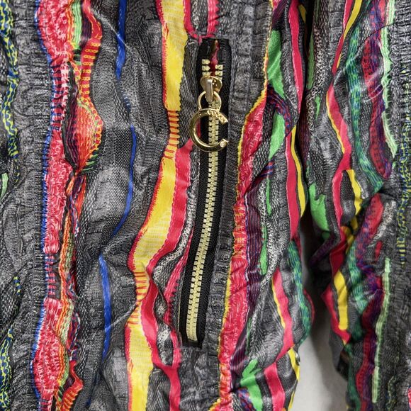 Coogi Jacket Womens Medium Bomber 3D Knit AOP Street Urban 90s Y2K Hip Hop - Picture 6 of 16